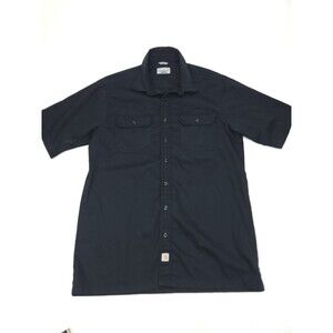 Carhartt Shirt Mens Black Casual Short Sleeve Relaxed Fit Size Large Tall